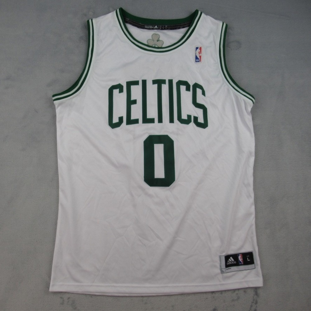 Adidas Boston Celtics NBA Jersey Mens Large White Jayson Tatum 0 Swingman